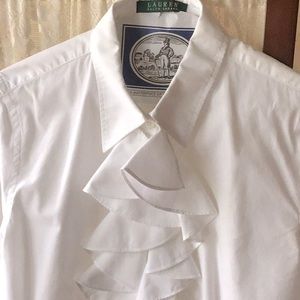 Ralph Lauren white Cotton Blouse Size L